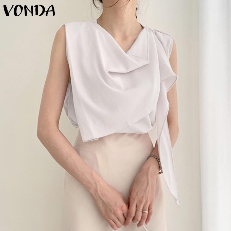 

VONDA Летние женские однотонные топы без рукавов нестандартной формы