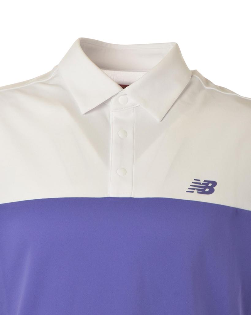 Golf Polo Shirt x Purple 4 [New Balance] Short-Sleeve (Stretchable, Moisture-Wicking) / Men's / 012-6168001 030_White [M]