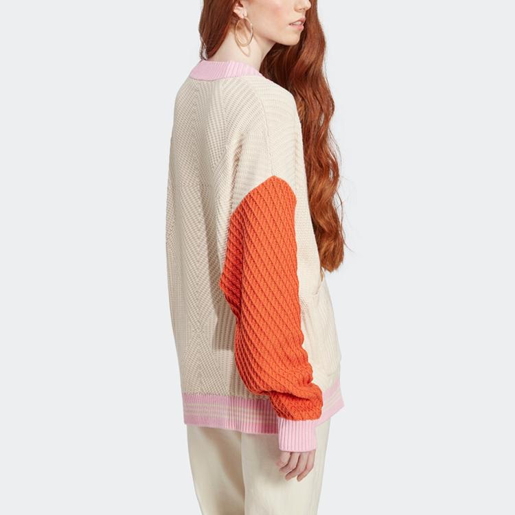 Adidas Originals SS23 Adicolor Seria Retro anilor '70 Cardigan Tricotat Cardigane Femei Alb Minune IK7495