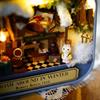 ZKEIZU Miniature Dollhouse Wooden DIY Hut Box Winter Rabbit Journey Assembly Kit Kit, Theater, (Winter Walk)