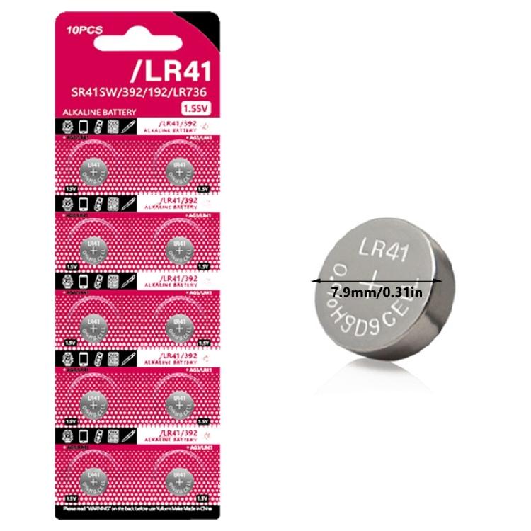 10pcs/sheet AG3 LR41 Button Batteries 1.5V Alkaline Button Coin Battery for Toys Watches And More GP192A/LR736/V3GA