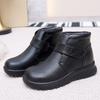 Winter Thickened Fleece Ankle Boots, Round-toed Shoes, Soft-soled Cotton Shoes