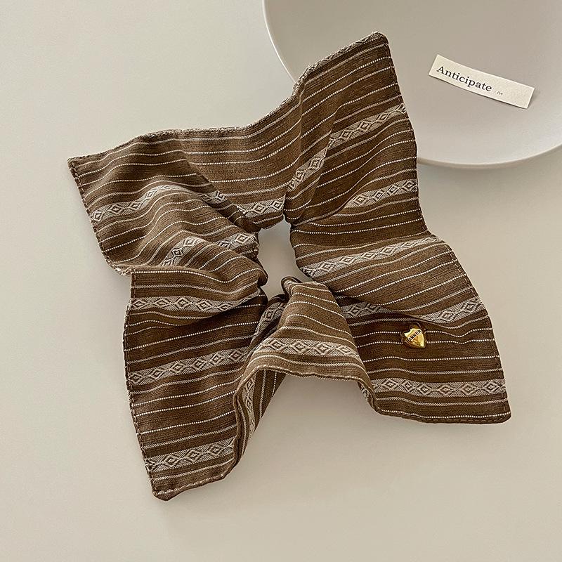 Vintage gestreifter Damen-Quadrat-Schal Haargummi mit einzigartigem Design