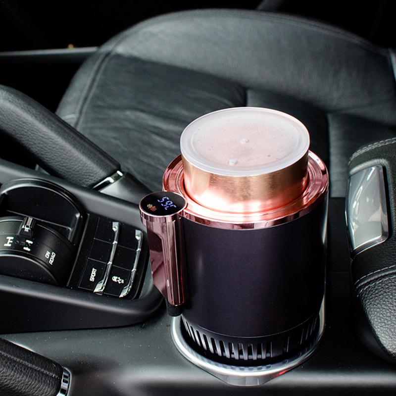Car 2-In-1 Hot And Cold Cup Drinks Holder Auto Home Fast Refrigeration Cooling/Heating Mini Touch Screen Beverage Mug Drink Can
