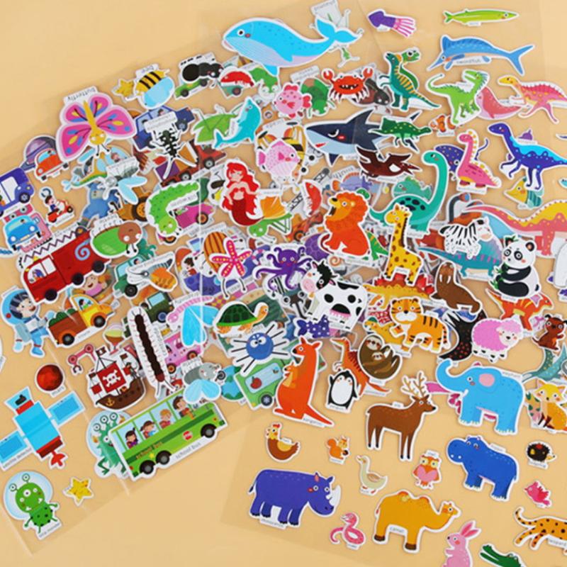 1 Set Kinder Tragbar Wiederverwendbar Leise Beschäftigt Kleben Ein Buch Kinder DIY Stickerbuch Blasen Szene Sticker Gelee Paste Spielzeug