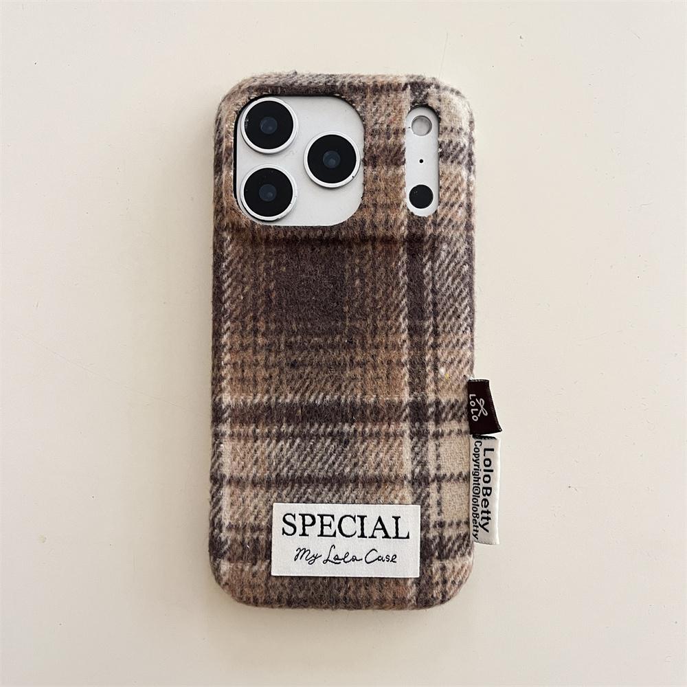 Warme Karomuster Stoff Handyhülle Für iPhone 17 16 Pro 14 13 15 Pro Max Hülle Für Apple 16 15pro Max Weiche Flauschige Niedliche Hülle