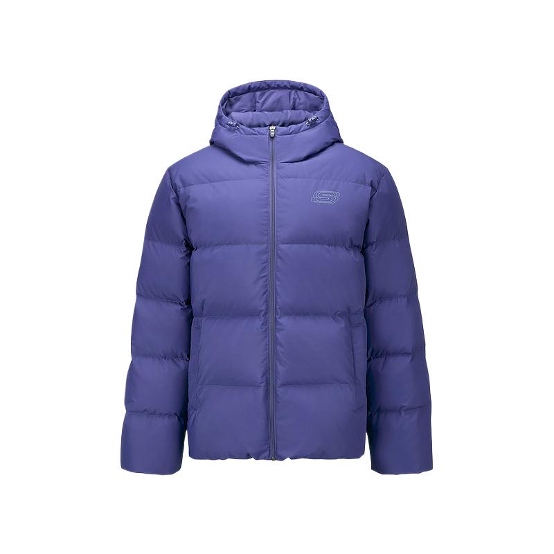 Skechers Sports Alliance Series Windproof Warm Comfortable Durable Breathable Solid Color Hooded Down Jacket Men outerwear L425M076-013D M