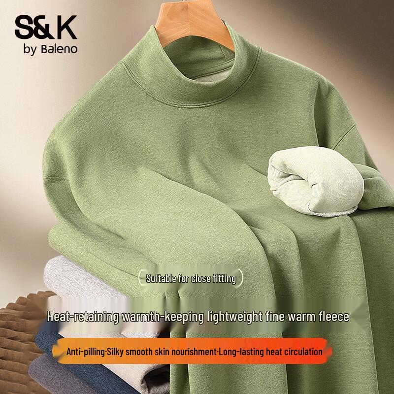 Baleno Men s S&K Series Fleece Turtleneck Long Sleeve T-Shirt 2XL