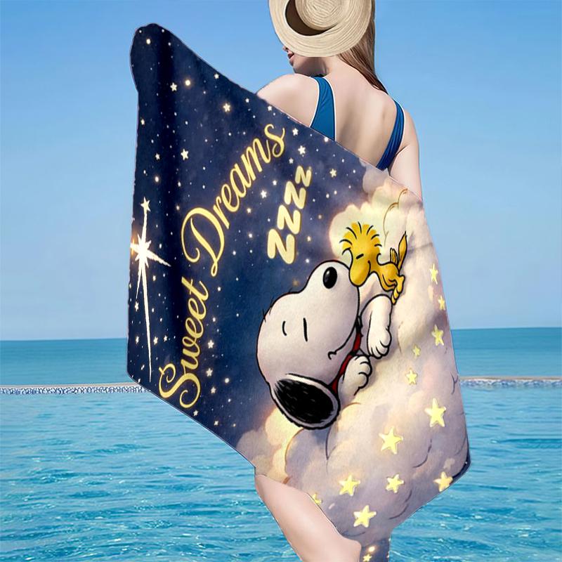 Snoo-dog Dreams On The Moon Beach Towel, Super Soft Microfiber, Gift for Her/Him, Birthday, for Pool, Beach, Travel, Home Decor Fan gifts