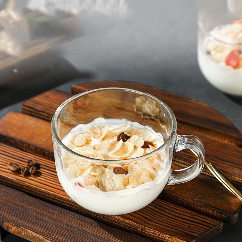 480ML Průhledný hrnek na pití Žáruvzdorný snídaňový hrnek Čaj Mléko Kávový hrnek Průhledné skleněné hrnky Hrnky na studené nápoje Nápojové sklo