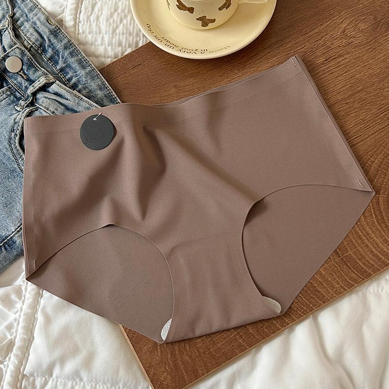 

Трусики Антибактеріальний нейлон Зручний для шкіри Простий крижаний шовк Однотонна жіноча білизна з високою еластичністю та середньою талією XL кавовий