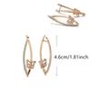 Golden Color V Hoop Earrings Women Wedding Butterfly Drop Earrings Jewelry