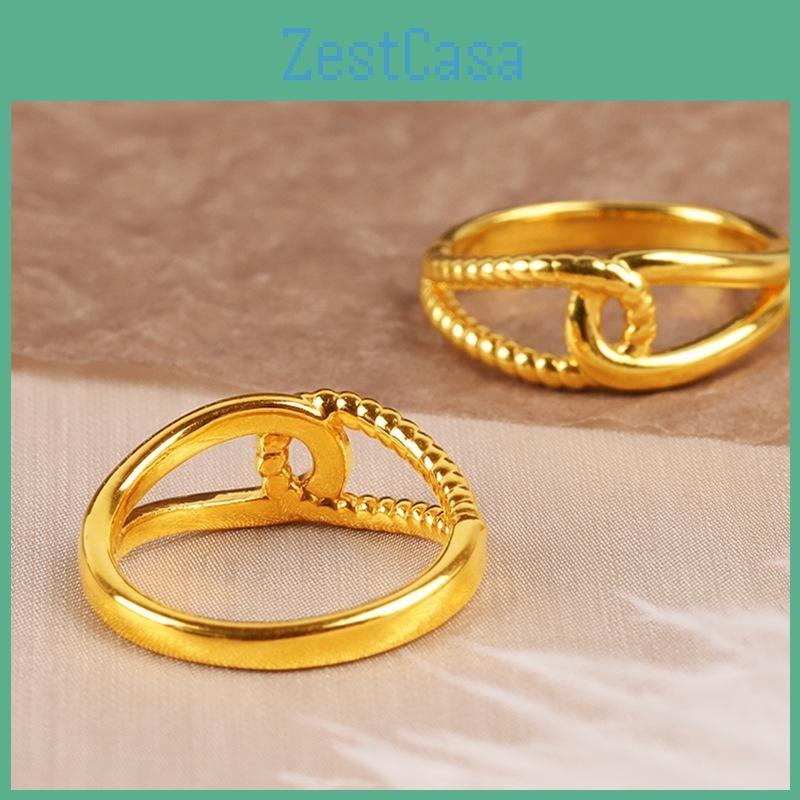 Plated Gold Minimalist Brass Twisted Ring For Couples Perfect For Fashionable Gifting