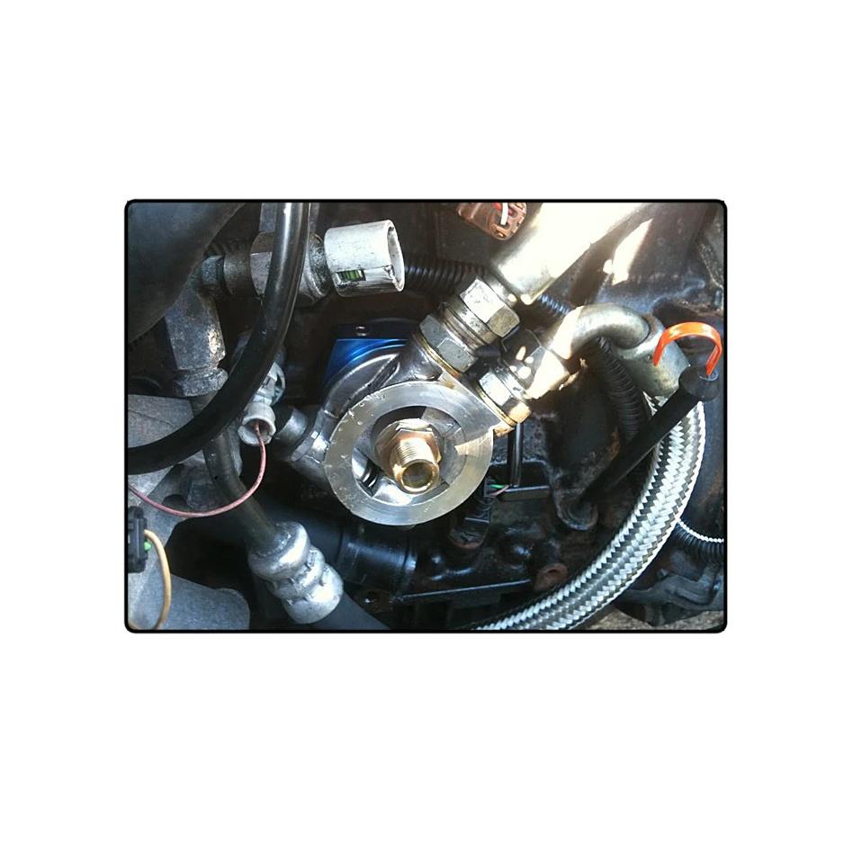 Silver Oil Sandwich Adapter Oil Sandwich Plate with Thermostat 3/4-16 UNF Adapter AN8 AN10 Fittings for choose