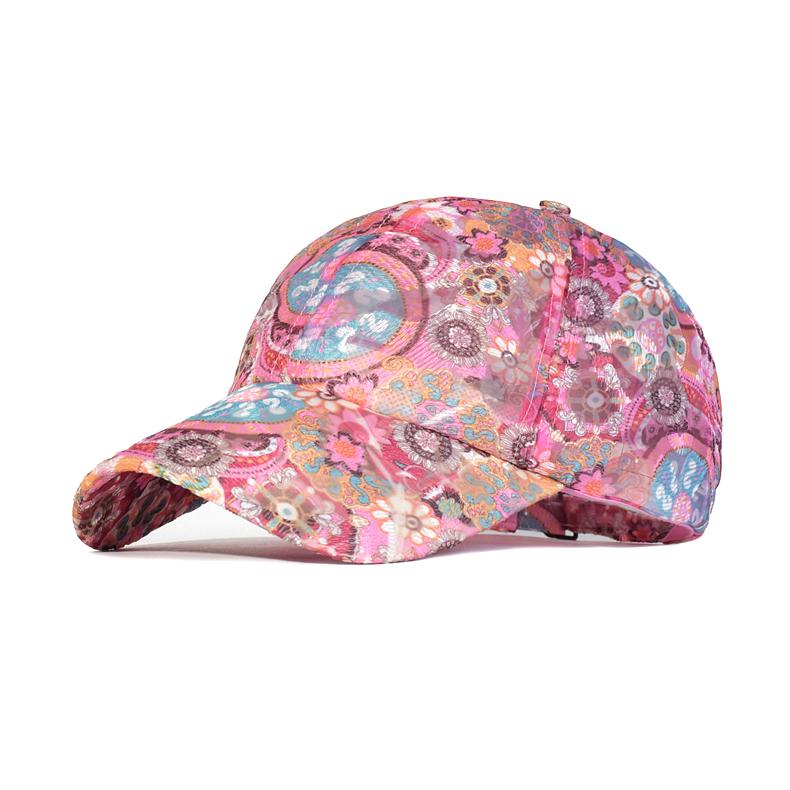 

Весенняя сетчатая бейсболка, женская дышащая летняя шляпа от солнца с цветочным принтом, спортивная кепка с вышивкой на открытом воздухе, быстросохнущая шапка для скалолазания Adjustable