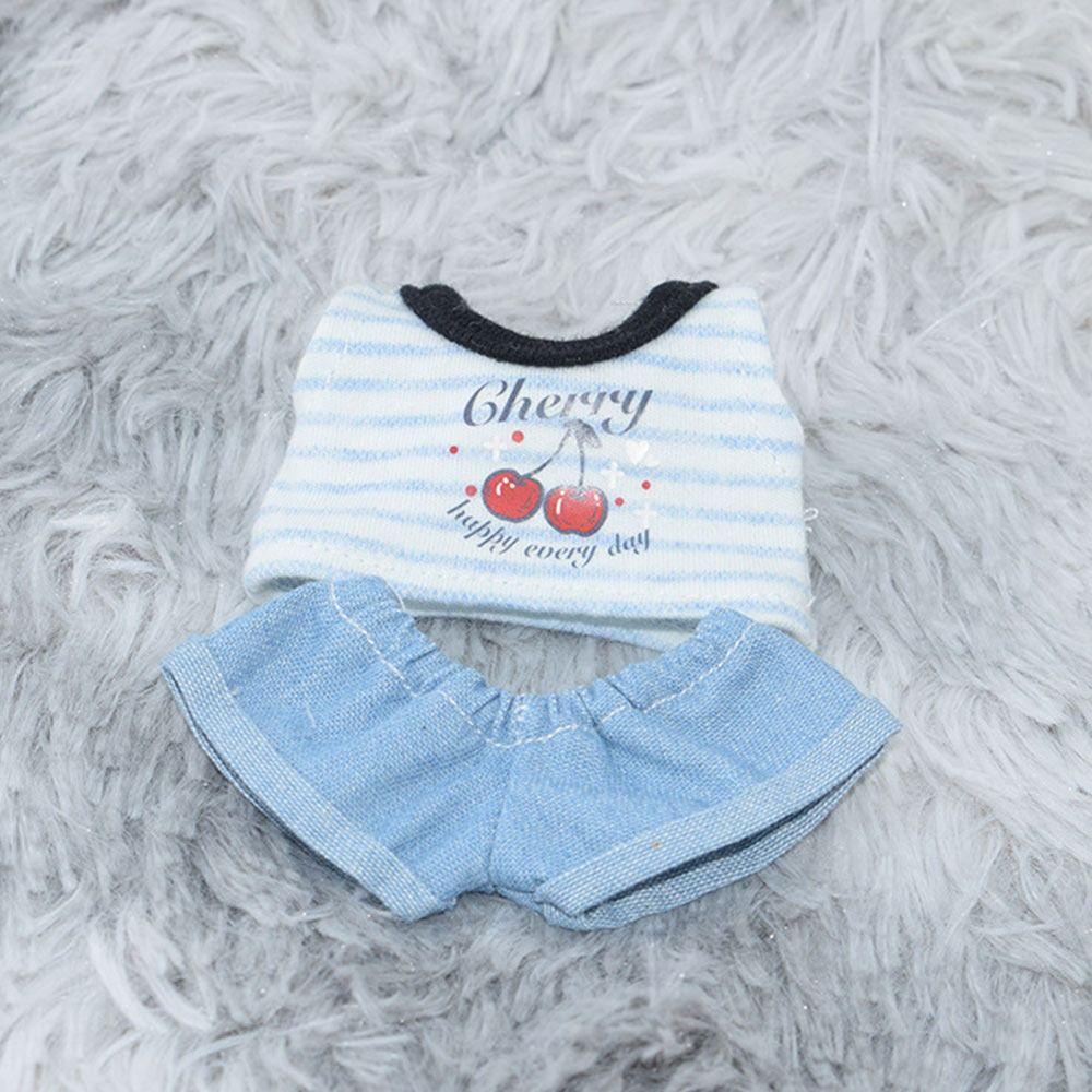 10cm Puppenkleidung Mehrfarbig Puppenoverall Geschenk Mini Bluse Hose Anzug Baumwolle Stoffpuppen