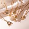 HECHENG,Exquisite Christmas Necklaces Xmas Tree Bell Santa Necklace Pendants for Women Gifts Trendy Zircon Dropshipping