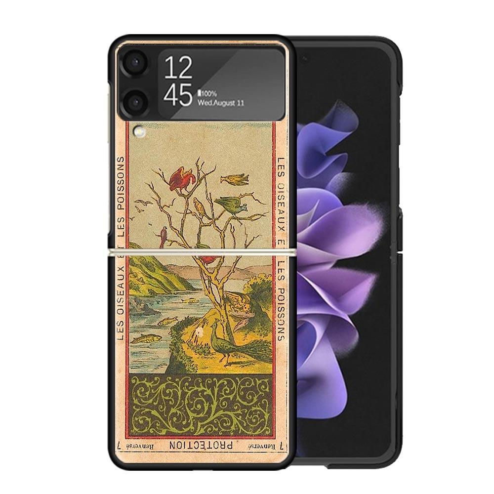 Tarot Cards Reading Art Cases For Samsung Galaxy Z Flip 4 5 6 7 3 Z Flip7 Flip6 Flip4 Flip5 Flip3 5G Hard Shockproof Fundas Cove