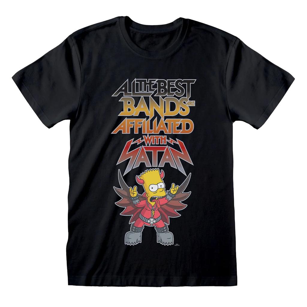THE SIMPSONS Unisex Adult Bands With Satan T-Shirt