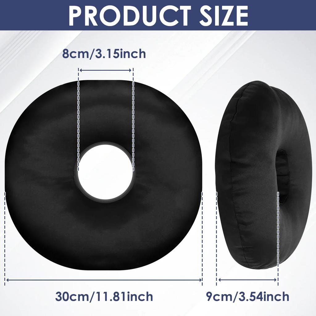 Ear Piercing Pillow Round Donut Shape Pillow Soft PP Cotton Filling Comfortable Side Sleeper Ear Guard Pillow for Travel Office
