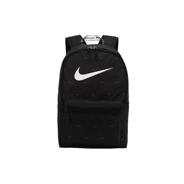 

Nike Heritage Swoosh Print Large Capacity Student Zipper Fabric Backpack Unisex Backpacks Black DC7344-010 Black