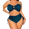 Large Size Swimsuit For Women 2-piece Set, Removable Shoulder Straps, Sexy Split Women's Bikini, Vacation Swimsuit