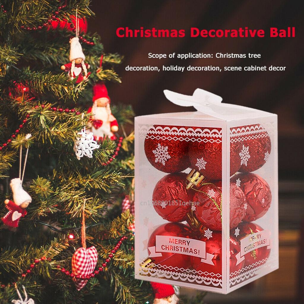 12PCS 4cm Christmas Ball Xmas Tree Balls Hanging Pendant Decoration Plastic  Xmas Party New  Accessories Ornament Decor