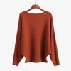 Autumn Batwing Long Sleeve Knitted Sweater Casual Slash Neck Solid Warm Pullover Fashion 18 Colors Loose Jumpers Tops