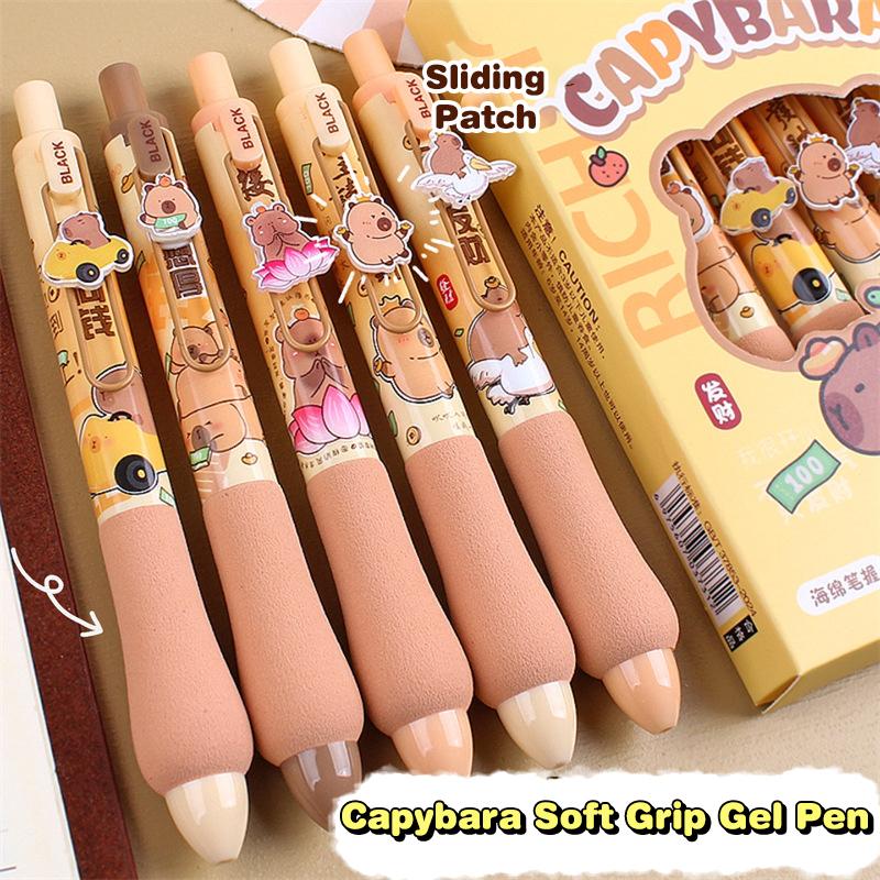

5 шт. гелевая ручка Kawaii Cartoon Capybara, быстросохнущие нейтральные ручки, гладкие ручки для письма, офисные принадлежности, канцелярские принадлежности для студентов, подарки 5Pcs