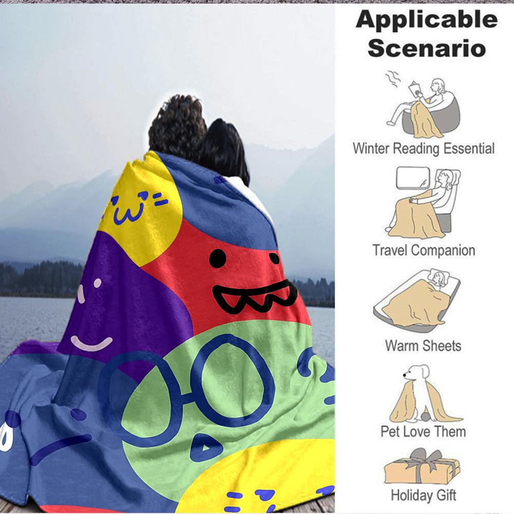 1pc Colorful Faces Blanket Warm,Perfect for Camping And Travel, Making It a Great Gift for Any Season yy250904190