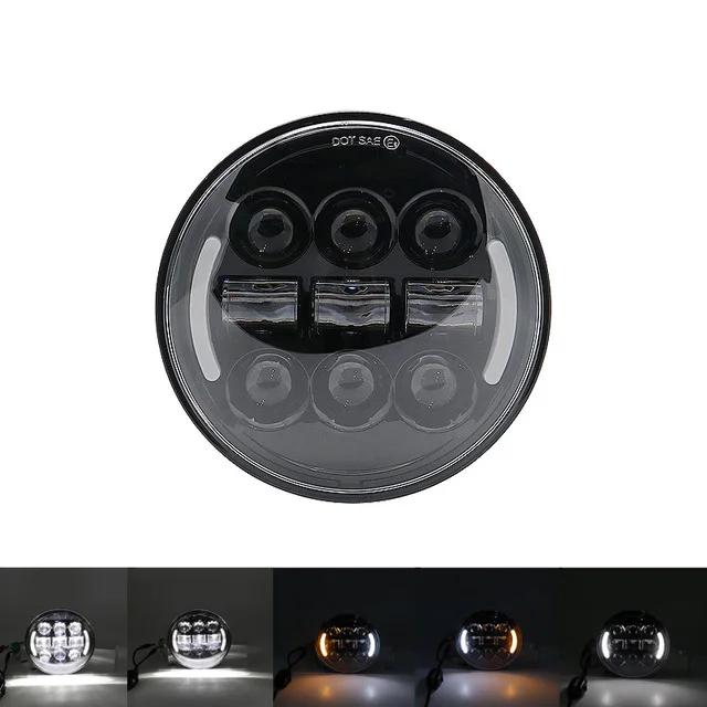 5 3/4 Inch 5.75" Car Motorcycle LED Headlight DRL Turn Signal Moto Headlamp for Harley Dyna Sportster Softail Indian Scout Honda