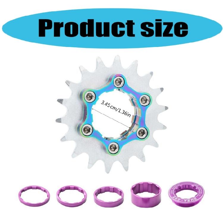 Fahrrad Ritzel Single Speed Kassette, 16T 18T Mountainbikes Single Speed Umrüstsätze mit Distanzstücken und Sicherungsringen