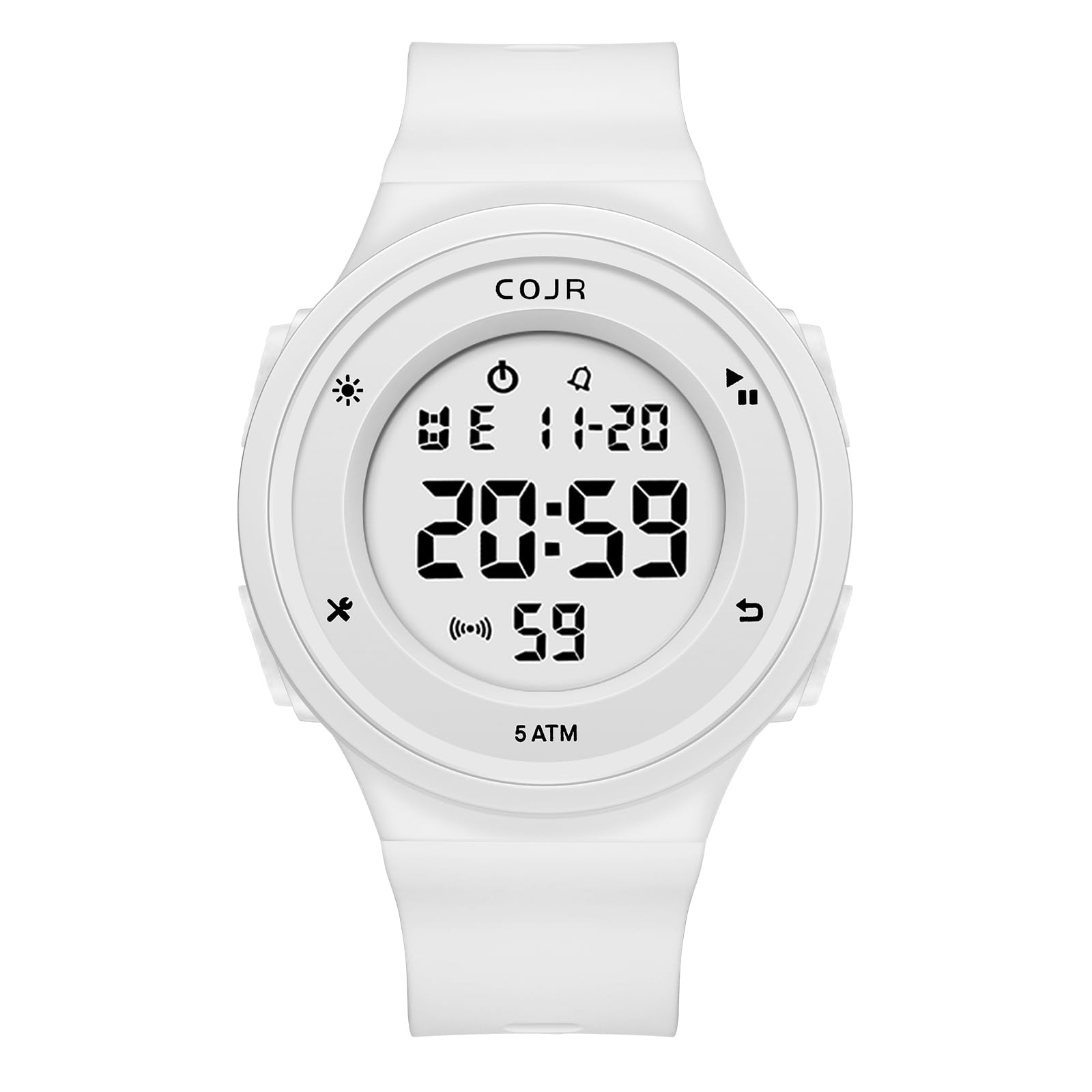 

COJR Men s Digital Running Watch, Waterproof, 50 Meters, Multi-functional, Sports Watch, Date, Week, Alarm,