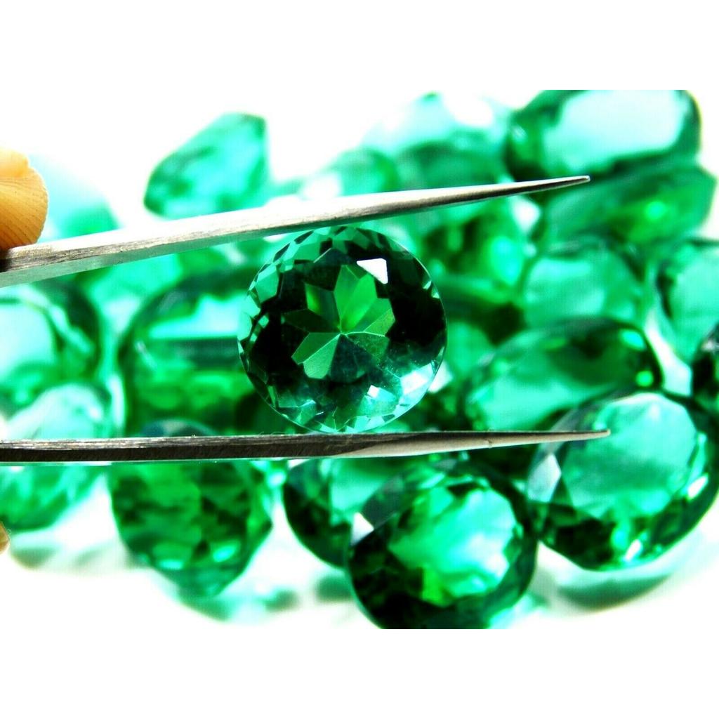 Lab-Created Green Muzo EMERALD 50 Ct Loose Gemstone For Jewelry Making