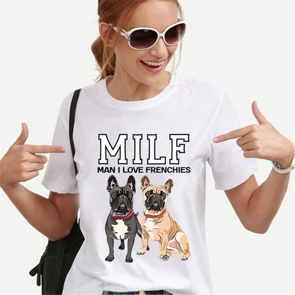 T Shirt for Women Teens Tees French Bulldog Printing Multi Color Unisex Clothes Vintage Men's Streetwear Daily Style Fashion