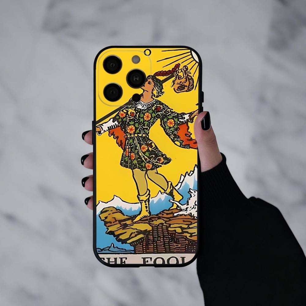 T-Tarot C-cards  Phone Case For iPhone 17pro,16,15,14,13,12,11 Plus,Pro Max,XS,Soft Silicone Black Cover