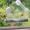 Acrylic Bird Feeder Clear Window Outside Hanging Bird Feeder House with Suction Cup for Garden Outdoor Backyard Wildlife Birding