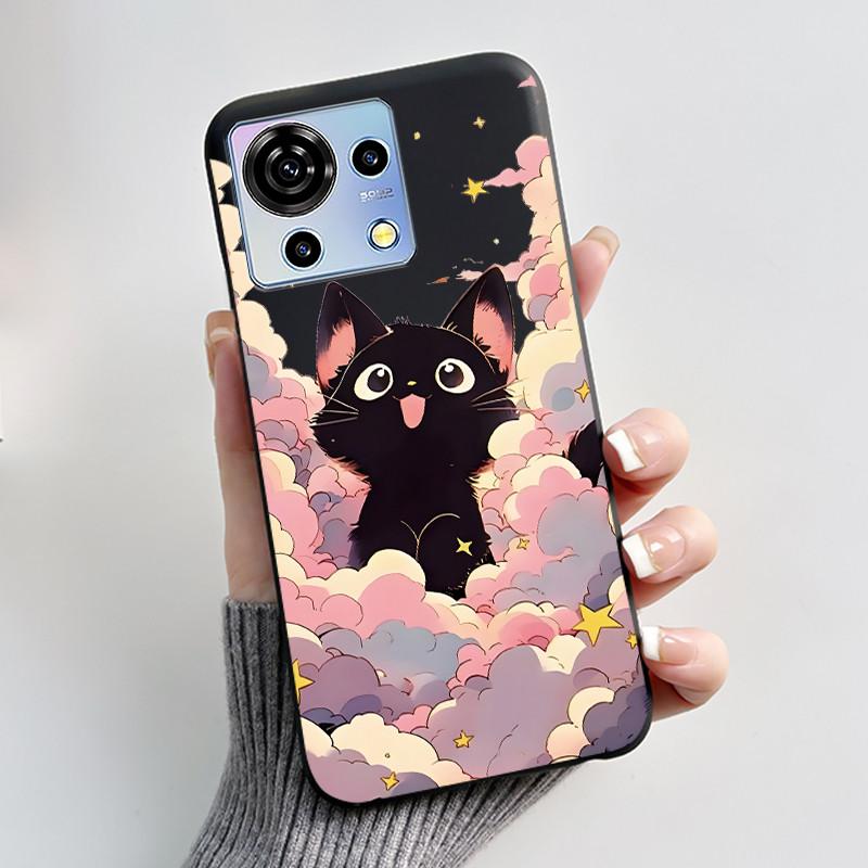 For ZTE Blade V50 Vita Case Black TPU Silicone Luxury Cute Cool Flower Phone Cases for Blade V 50 Vita V50Vita Bumper Soft Cover