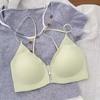 Traceless Liquid Foundation, Thin Shoulder Straps, Front Buckle, Cross Beautiful Back, Sexy Anti-hanging Neck Bra, French Thin Style.
