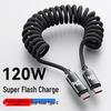 120W Dual Type-C Fast Charging Cable for Apple 15/16 and Huawei Laptops