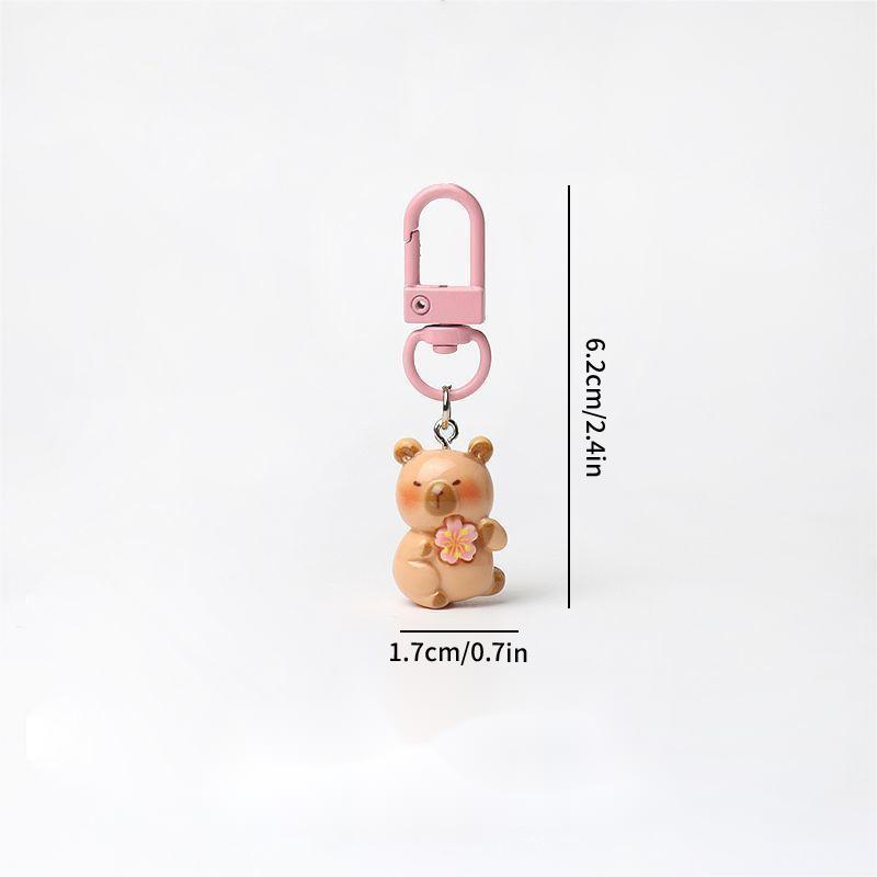 1-50pcs Kawaii Mini Capybara Keychains Cartoon Capybara Bright Bag Phone Keychains Cute Car Pendant Decoration Gift Keyring