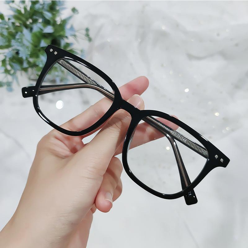 

New Rice Nail Pin Flat Mirror Full Frame TR90 Retro Anti Blue Light Glasses Classic Women