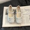 Fashion Versatile Casual Retro Bow Mary Jane Shoes Women's 2025 Summer Classic Temperament Ballet Shoes Light Mouth Shoes