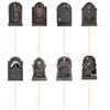8PCS Halloween Party Decorations DIY Vase Insert Cards Vase Decorations with Sticks DIY Party Supplies