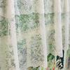 European-style kitchen partition curtain printed with white lace window curtain alcove short curtain