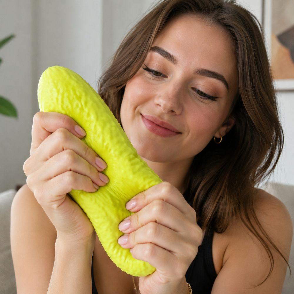 Slow Rebound Cucumber Squeezable Toys Stretchy Texture Pickled Cucumber Pinch Toy Sensory Toy