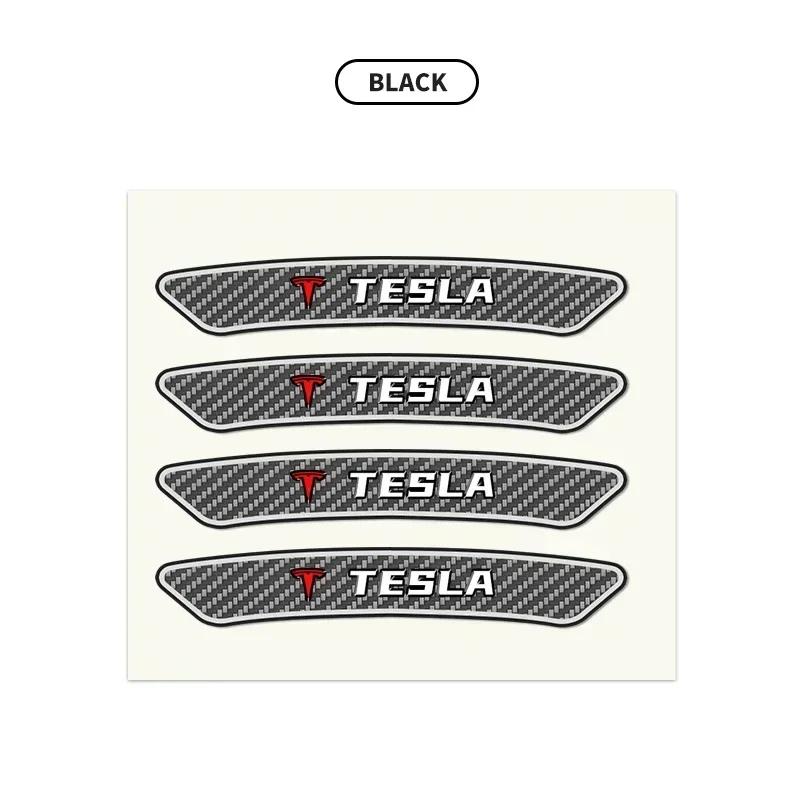 

Car Sticker Tesla 4pcs Car Logo 3D Trim Badge Wheel Brow Decal Car Wheel Hub Sticker For Tesla Model 3 X S Y P100D SpaceX Auto A