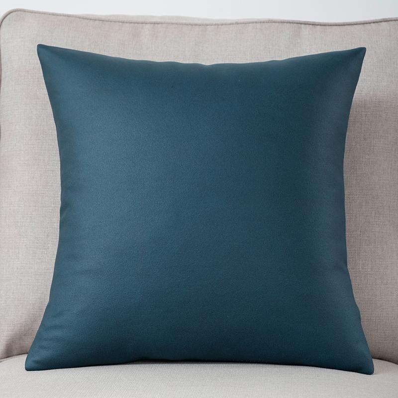 1PC Technology Cloth Pillowcase Modern Solid Color Imitation Leather Waterproof Cushion Cover Nordic Sofa Living Room Decor
