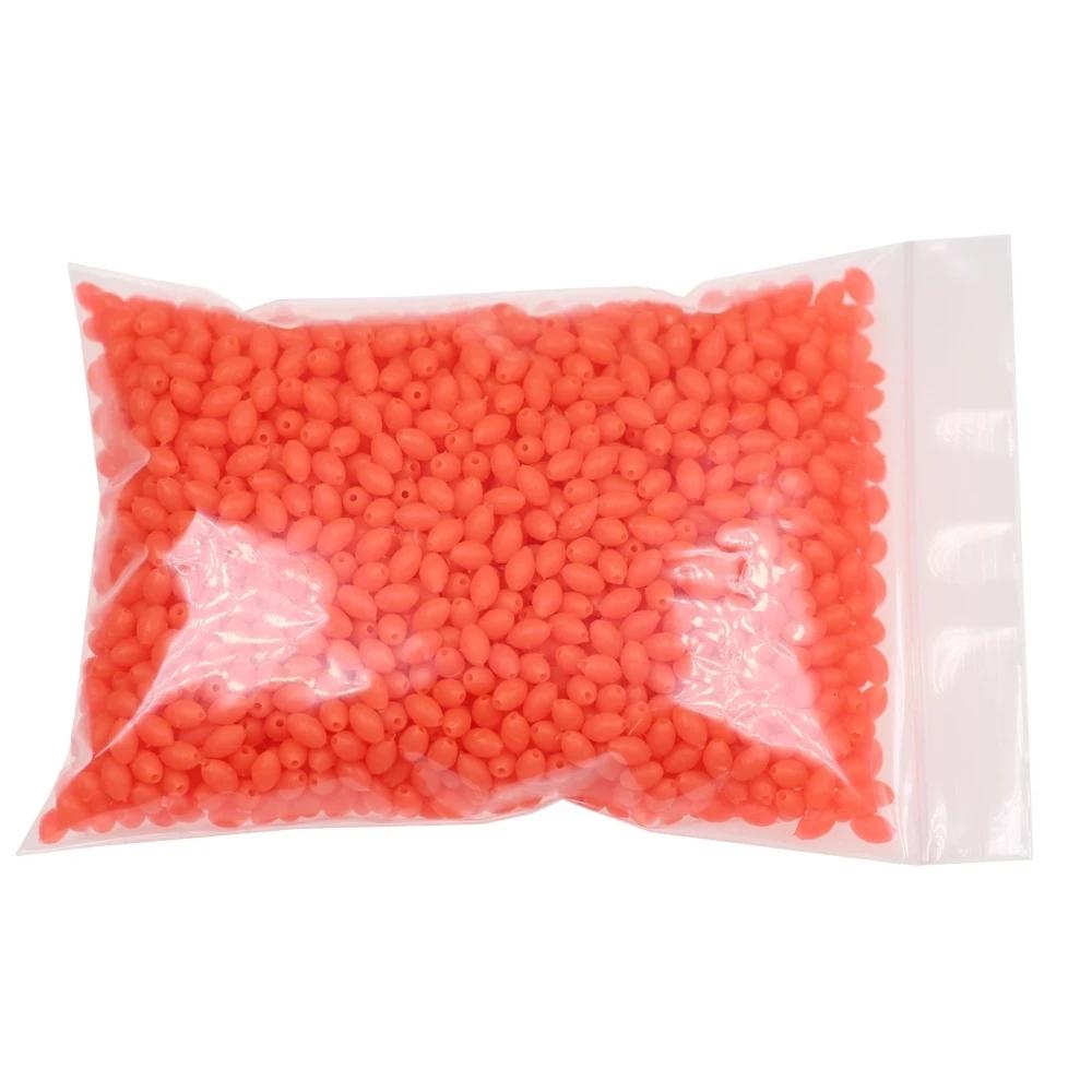 1000/3000PCS Wholesale Red Green Oval Soft Rubber Luminous Fishing Beads Glowing Sink Beads For Fishing Rigs Fishing Lure Tackle