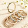 Spring Button Open Cuff Bracelet Colorful Dainty Jewelry Vintage Four-leaf Clover Bangle  for Women